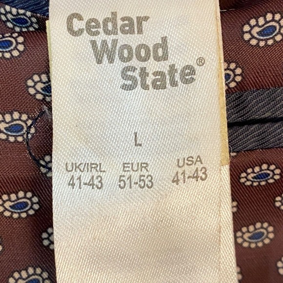 Cedar Wood State Sport Coat L 41-43 Brown Wool Tweed Herringbone 2 Button Blazer - Picture 4 of 15